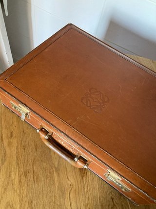 Maletín vintage Loewe piel marrón