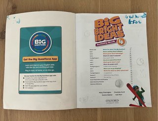 3 libros inglés 4 primaria. Open Up + Big Bright