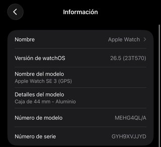 Apple Watch SE 3 GPS 44mm Plata (2025)