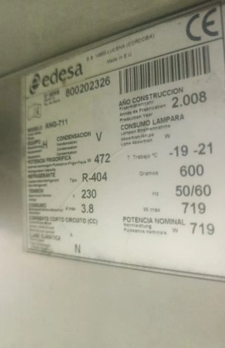 Congelador profesional acero inoxidable