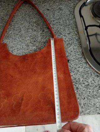 Bolso vintage cuero flores