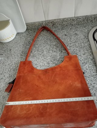 Bolso vintage cuero flores