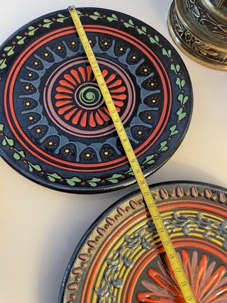 5 Platos Decorativos Florales Pintados a Mano