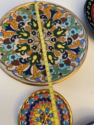 5 Platos Decorativos Florales Pintados a Mano