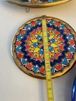 5 Platos Decorativos Florales Pintados a Mano