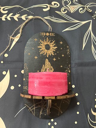 Decorazione candela con sole e luna (misure aprox)