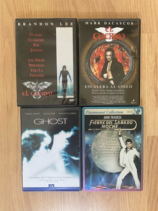 Lote 4 Películas DVD: El Cuervo, Ghost, Fiebre...