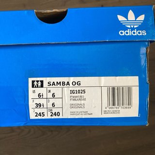 Adidas Samba OG Blancas y Rojas Talla 39