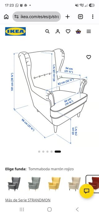 Poltrona IKEA STRANDMON Grigia in Tessuto