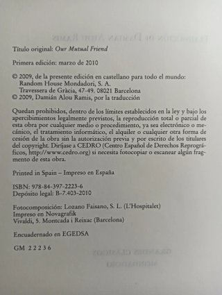 CHARLES DICKENS, NUESTRO AMIGO COMÚN, 1ª EDICIÓN