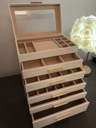 Portagioie grande XXL beige e oro