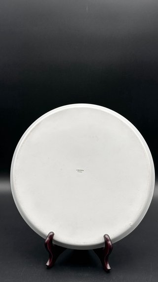 Piatto Limoges Francia Fiori Bordo Oro