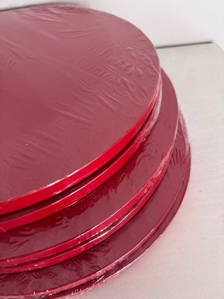 Lote 6 bases redondas para tartas rojas