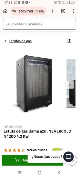 Estufa de gas llama azul  N4200