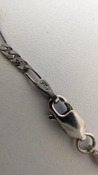 Cadena Figaro Plata Ley 925 Rodiada