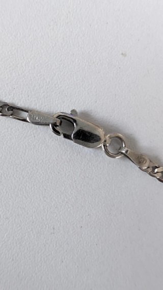 Cadena Figaro Plata Ley 925 Rodiada