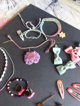 Lote accesorios niña unicornio, arcoíris, nube