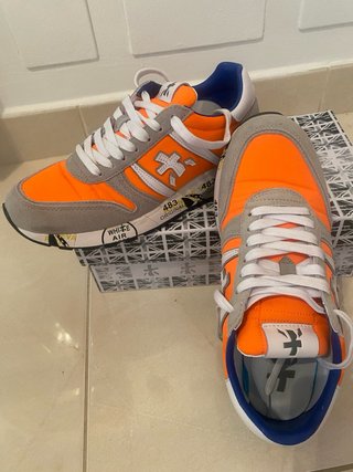 Zapatillas Premiata Hombre Naranja Gris