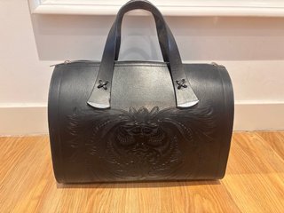 Bolso Uterque Piel Negro Labrado