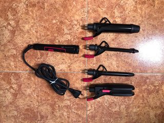 Plancha de pelo con 3 accesorios