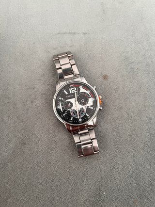 Reloj Geneva Elegante Deportivo Negro/Plata