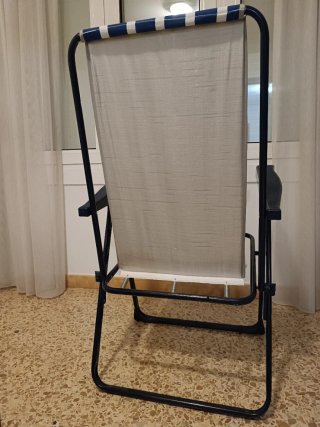 Silla plegable rayas azul y blanco