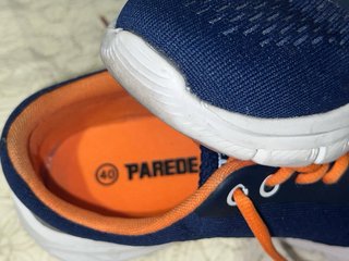 Zapatillas deportivas hombre azul y naranja