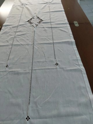 Telo tendina ricamato cm180x60