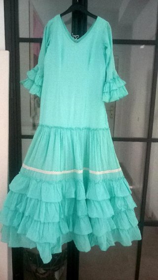 Traje Flamenca Niña Popelín Un Uso.nueva temporada