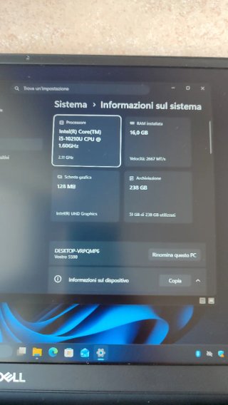 Dell Vostro 5580 Portatile i5 10gen 16gb ram