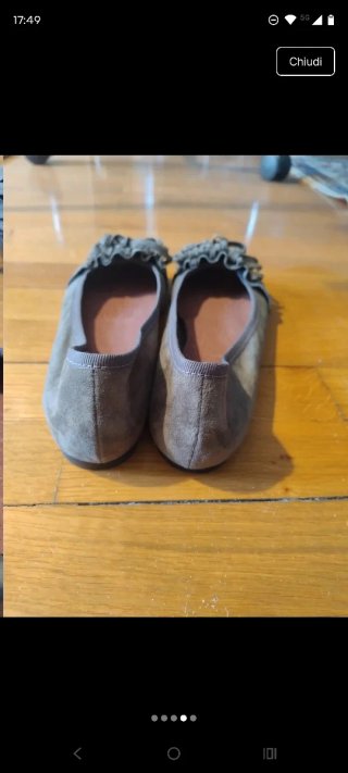 Scarpe ballerine grigie con frange