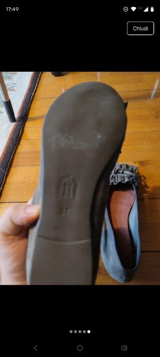 Scarpe ballerine grigie con frange