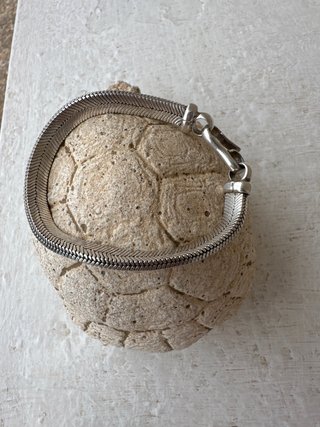 (Vintage) Pulsera de plata estilo espiga.