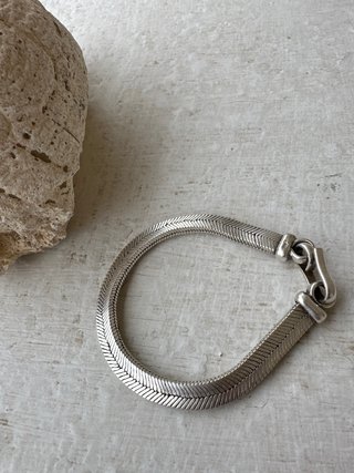 (Vintage) Pulsera de plata estilo espiga.