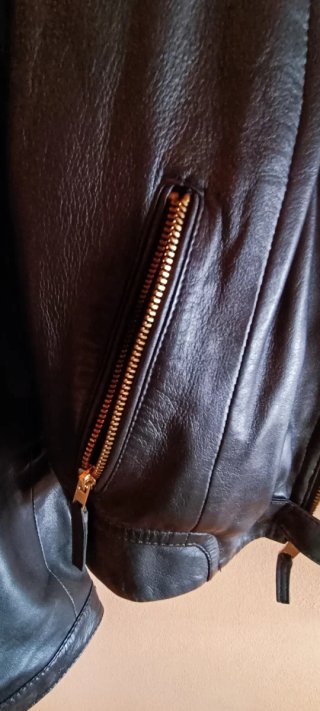 Cazadora Piel Negra Cortefiel Talla L