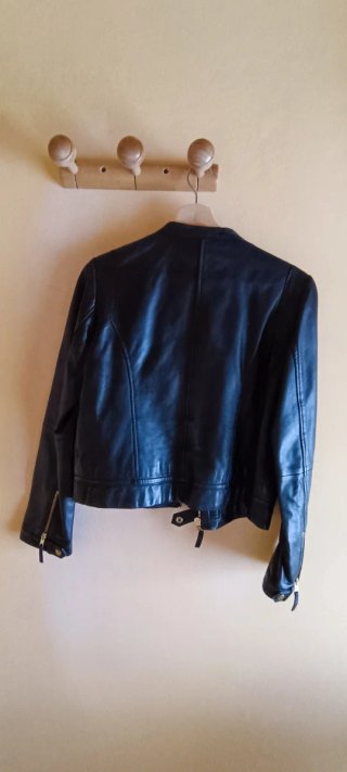 Cazadora Piel Negra Cortefiel Talla L