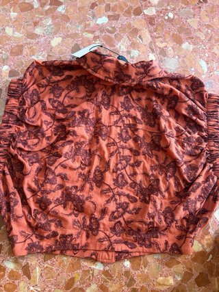 Blusa teja bordada Zara Talla XS
