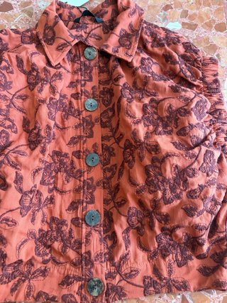 Blusa teja bordada Zara Talla XS