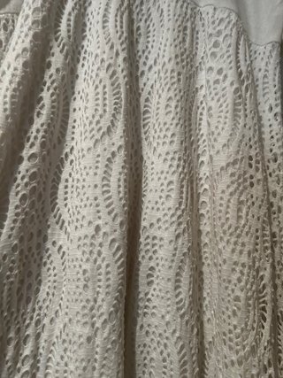 Falda larga calada verano beige/blanca