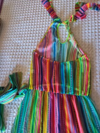 Vestido largo playa S multicolor