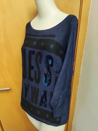 Jersey Guess azul con lentejuelas