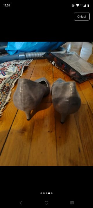 Scarpe con tacco grigio/argento