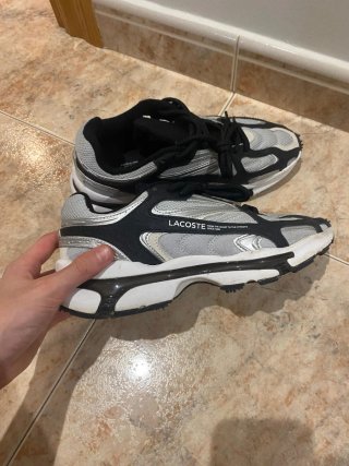 Zapatillas Lacoste Originales Negras y Plateadas