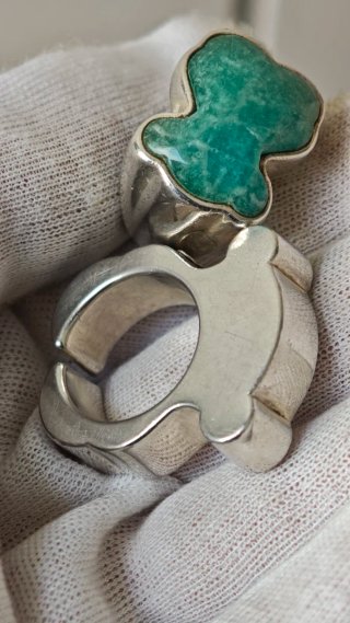 Anillos Plata Tous y Amazonita Plata