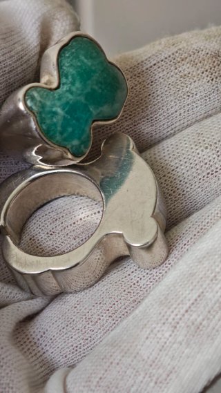 Anillos Plata Tous y Amazonita Plata