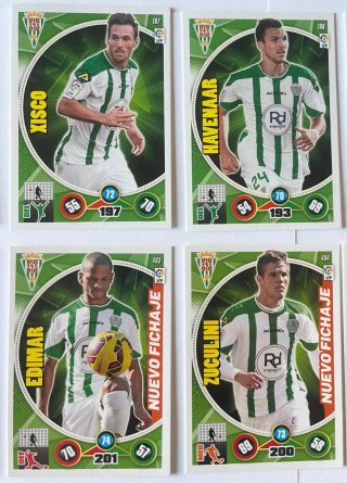 Cromos de fútbol del Córdoba Adrenalyn XL 2014-15
