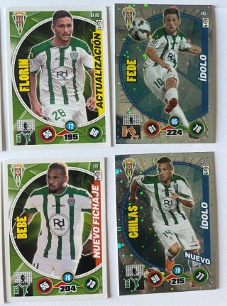 Cromos de fútbol del Córdoba Adrenalyn XL 2014-15