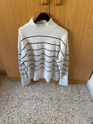 Jersey de invierno rayas blancas y negras