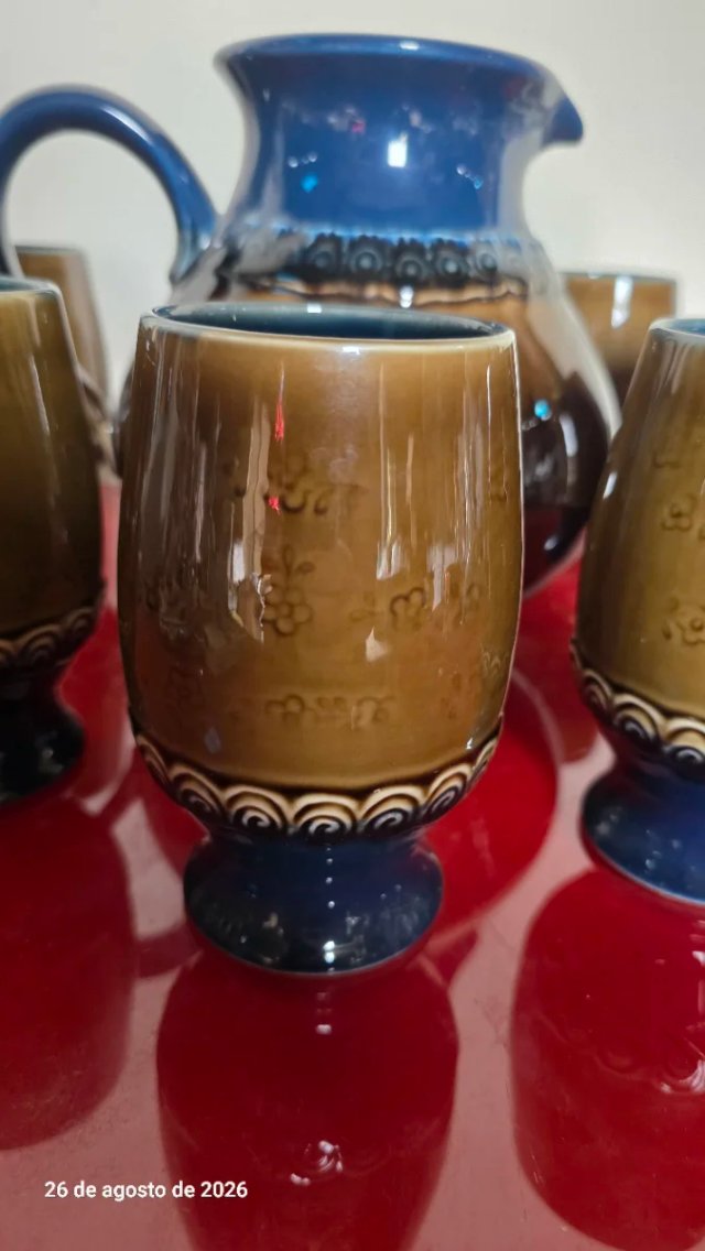 Jarra y 6 vasos porcelana alemana rosenthal