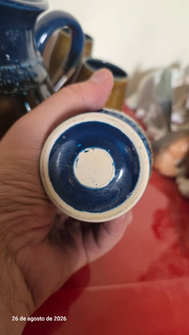 Jarra y 6 vasos porcelana alemana rosenthal